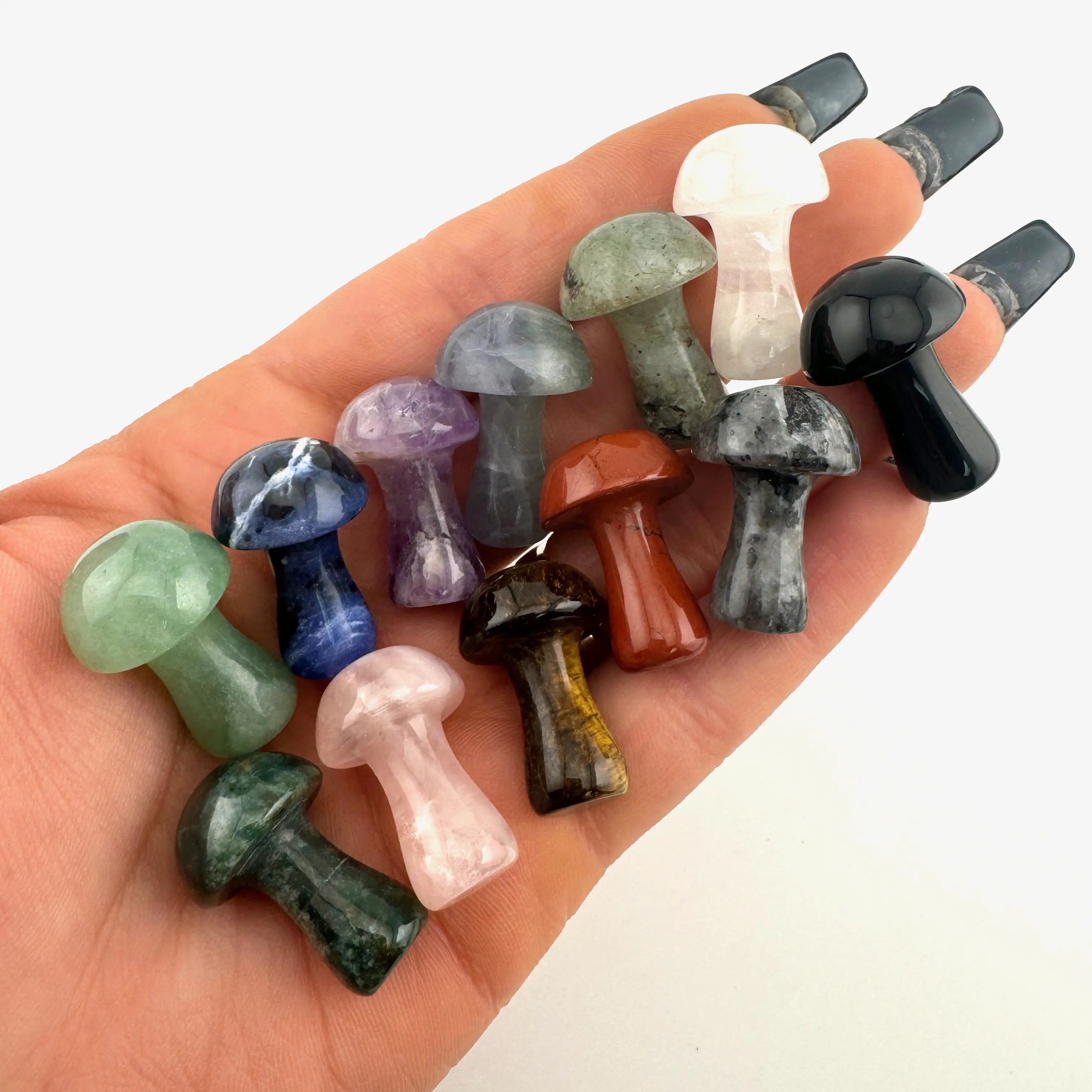 Moon Mountain Gems - Mini Mushroom Gemstone Carving - Small Crystal Mushroom