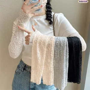 Women's Lace Arm Sleeves, Breathable Stretch Sleeve Covers with Elegant Floral Design, Lightweight Sun Protection Cuffs for Driving, Daily Wear, Party Outfit and Fashion Accessories