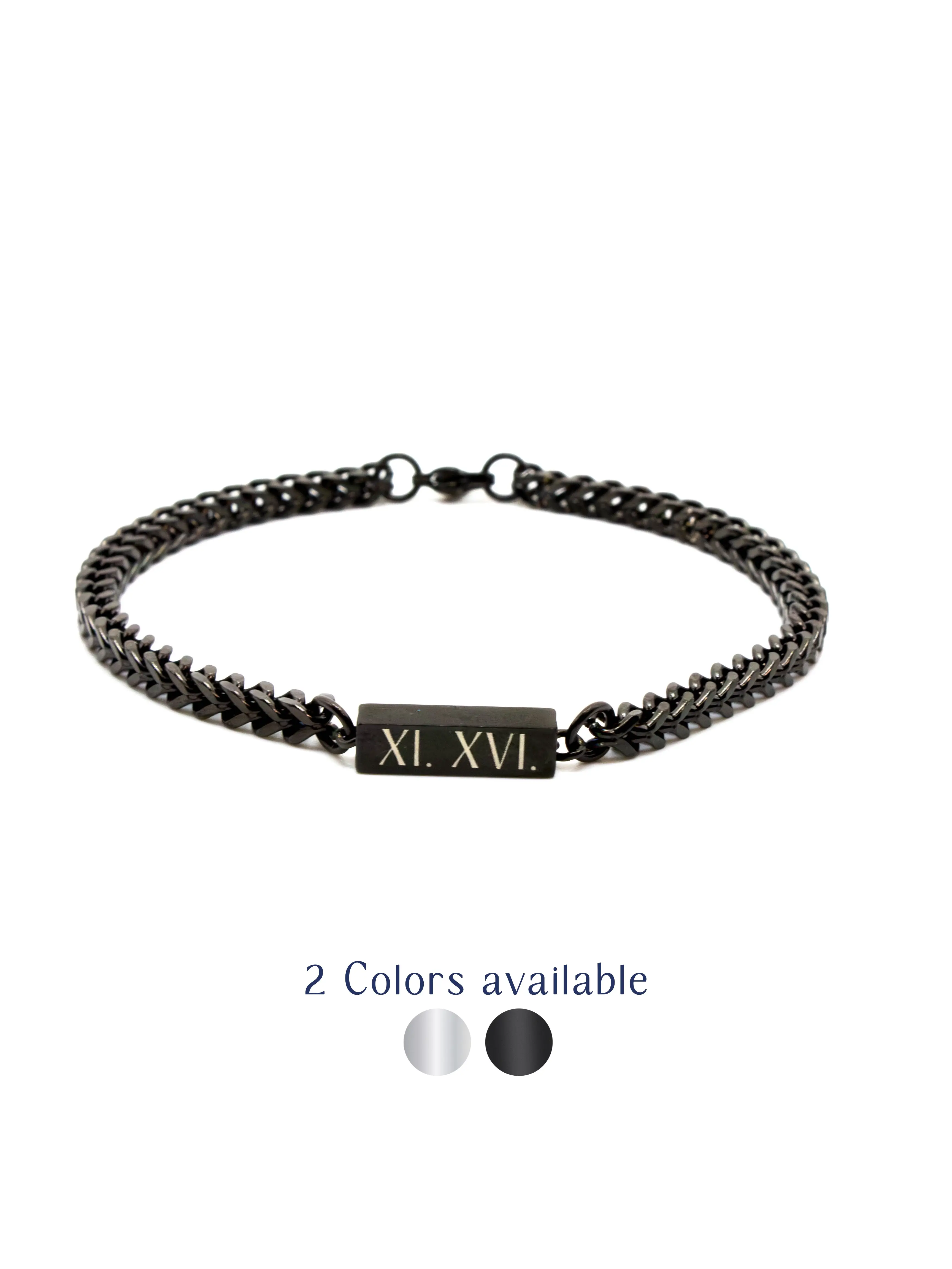 ENGRAVIA  Bar Bracelet Personalized Name, Date, or Roman Numeral