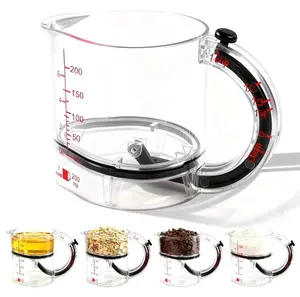 4-in-1 Adjustable Measuring Cup with Base, Multi Measurement for 1/4 to 1 Cup, ML/OZ, Scraper Base for No Waste, Dishwasher Safe