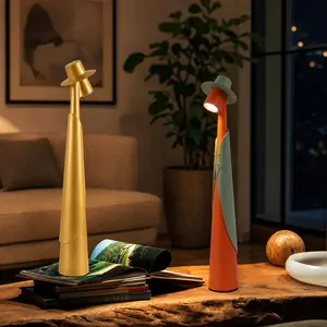 Creative Ambient Tall Stand Multi-Functional Night Light - Portable Rechargeable Table Lamp for Living Room, Home Decor (Home Supplies Figurine Accent Lamp)