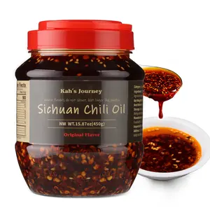 KAH'S JOURNEY Sichuan Chili Oil 15.87 oz Extra Spicy with Crunchy Garlic Flavor Original Flavor Hot Sauce for Spicy Food Lovers