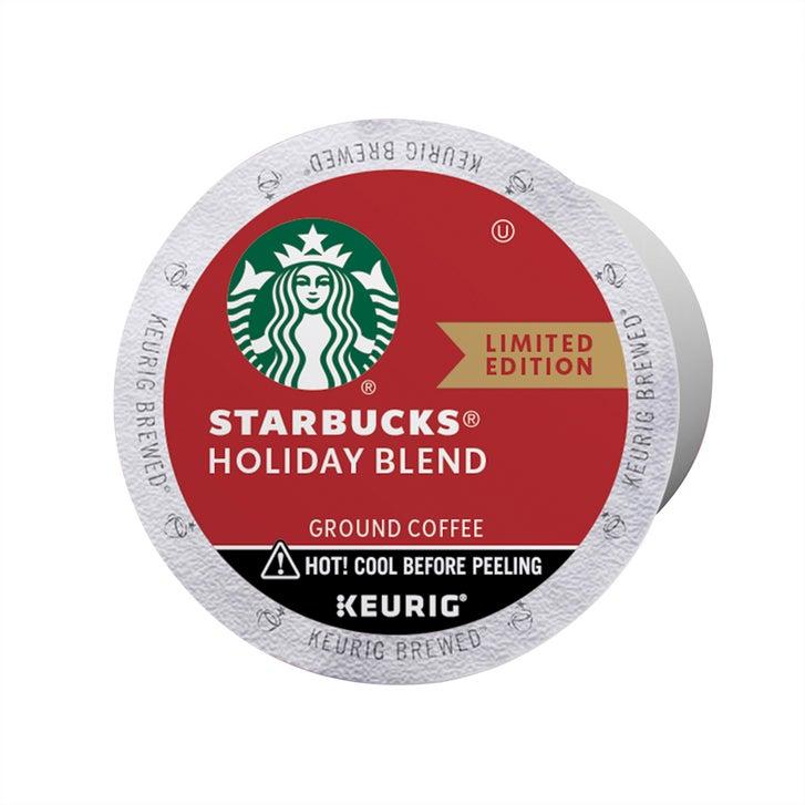 Starbucks K-Cup Coffee Pods Holiday Blend Pack of 20 Medium Roast Maple & Herbs Flavor Compatible with Keurig Machines Festive Flavor