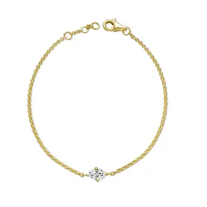 Marquise Solitaire Bracelet on Cable Chain 14K YG with 0.30ctw Lab Grown Diamond