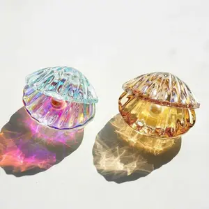 Reflective Crystal Pearl Shell Artificial Colorful Pearl Clam Ornaments Glass Sun Catcher Seashell Figurine Crafts Wedding Decor