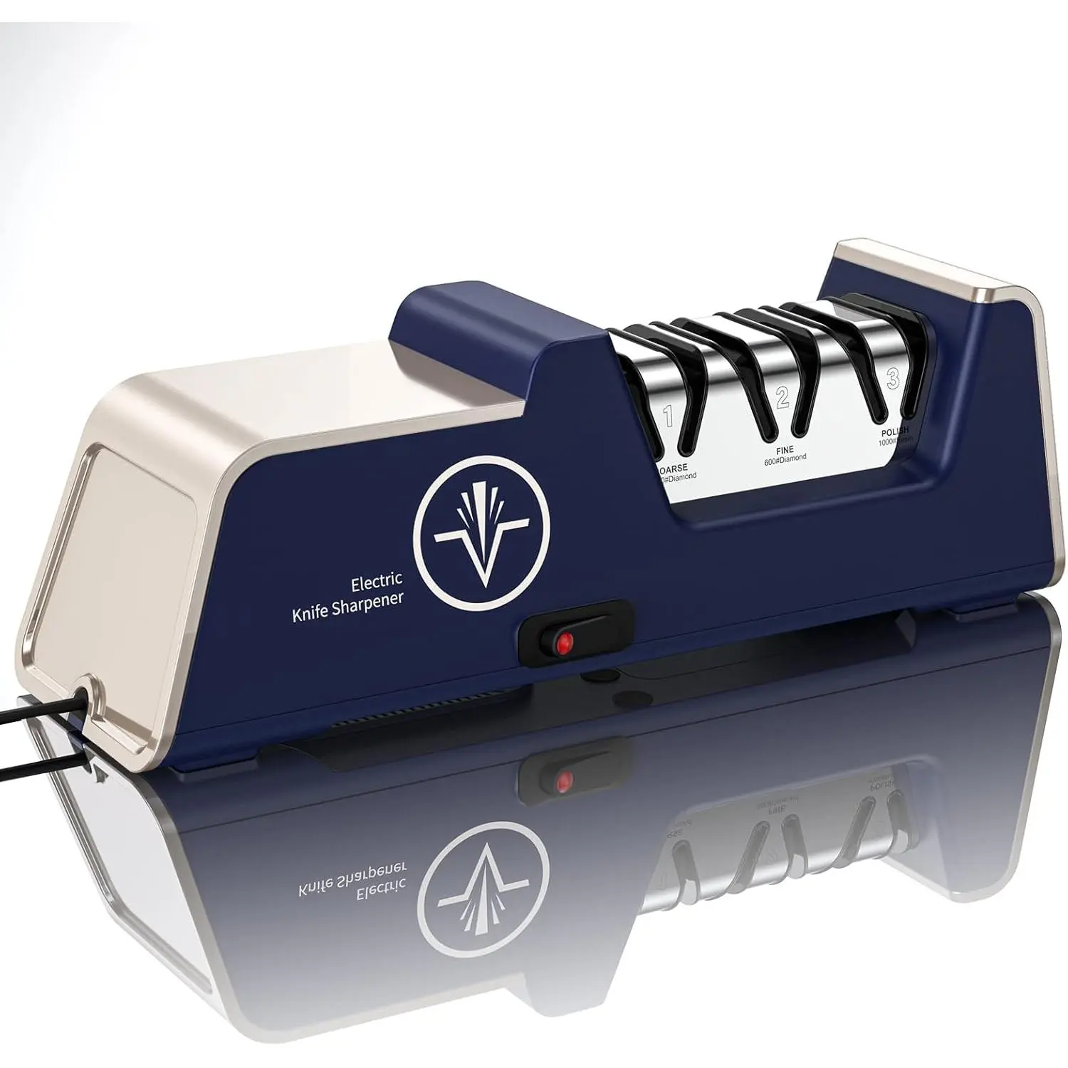 Professional Electric  Sharpeners for Kitchen  with  Abrasives and Precision Angle Guides, Multifunctional 3-Stage Slots, Applicable to Straight  and Ceramic