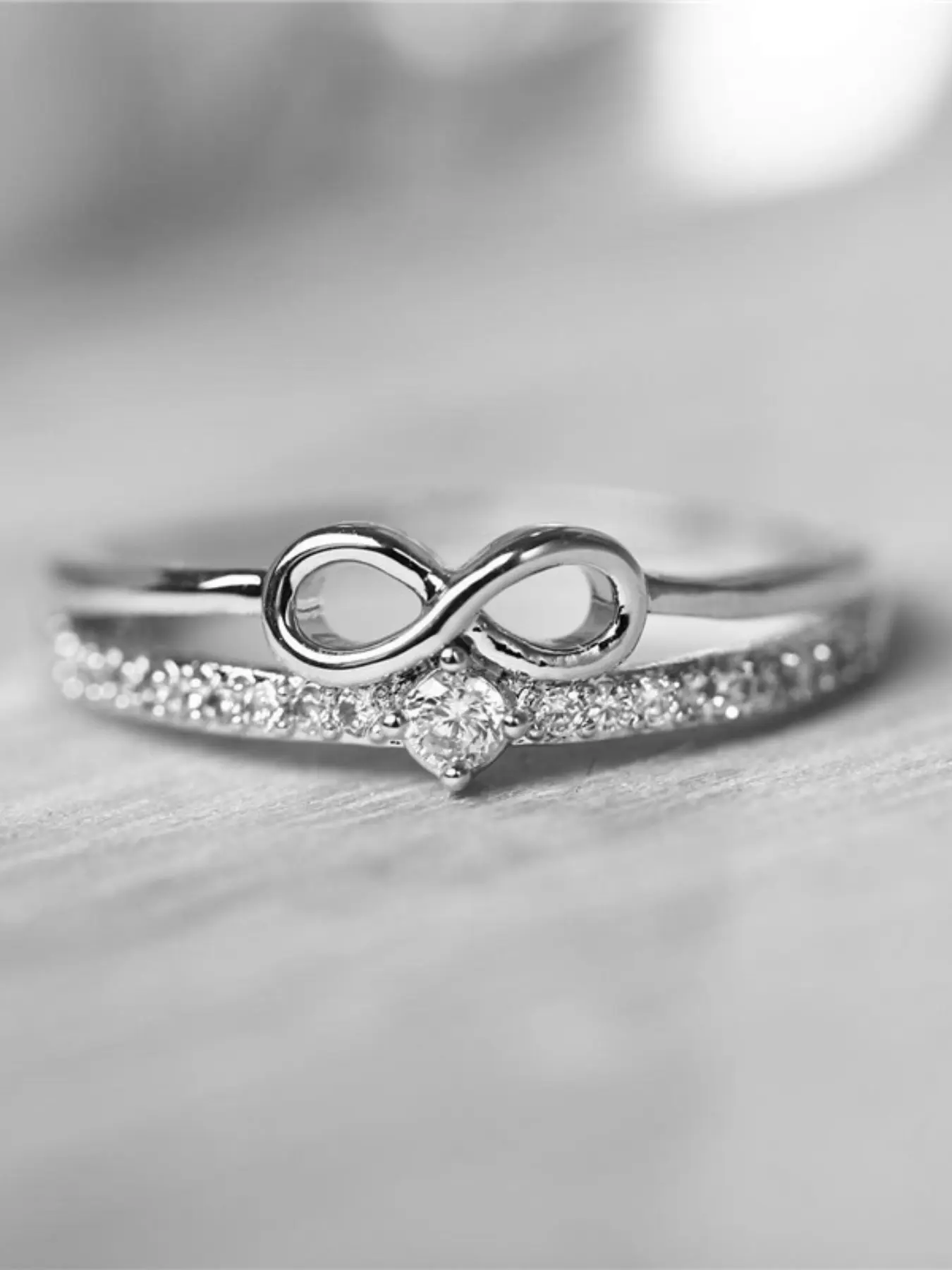 Elegant Copper Zircon Infinity Symbol Ring for Women, Simple Wedding Engagement Anniversary Gift, Fashionable Jewelry for Special Occasions, Bridal Ring, Wedding Promise Rings, Beautiful Rings