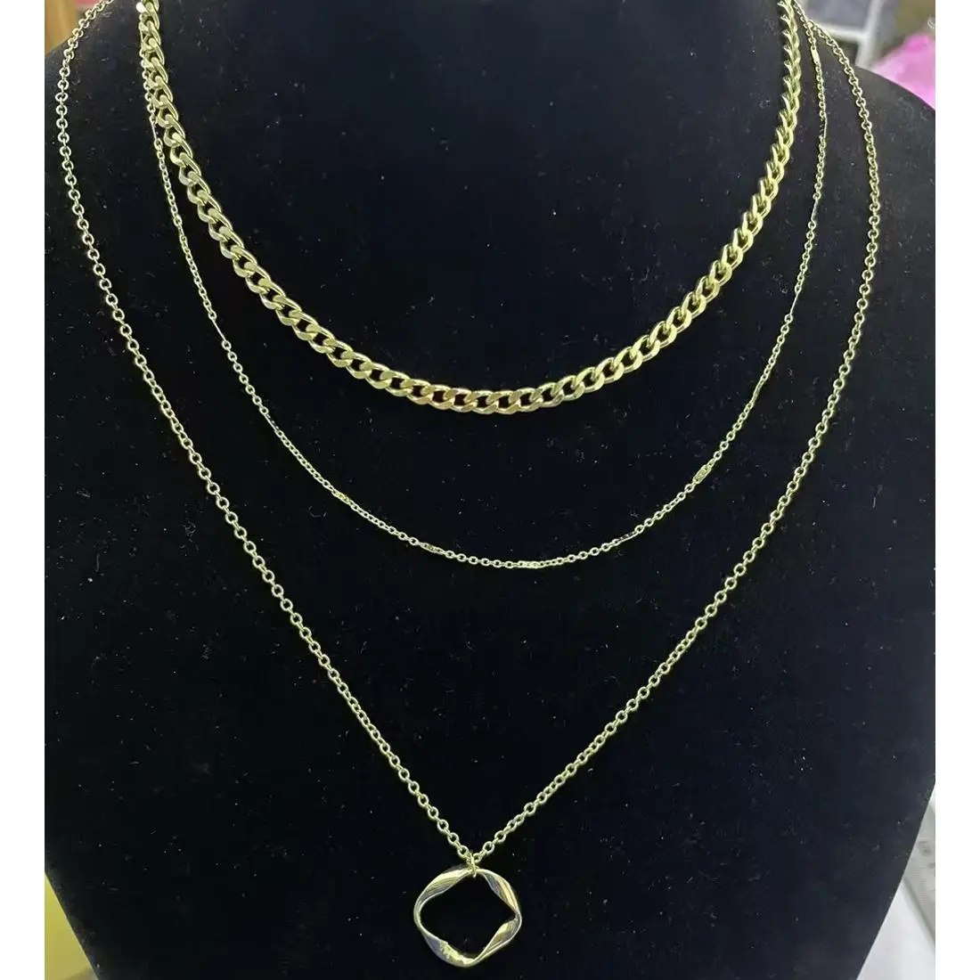 Golden circle 3mm magic chain flattened