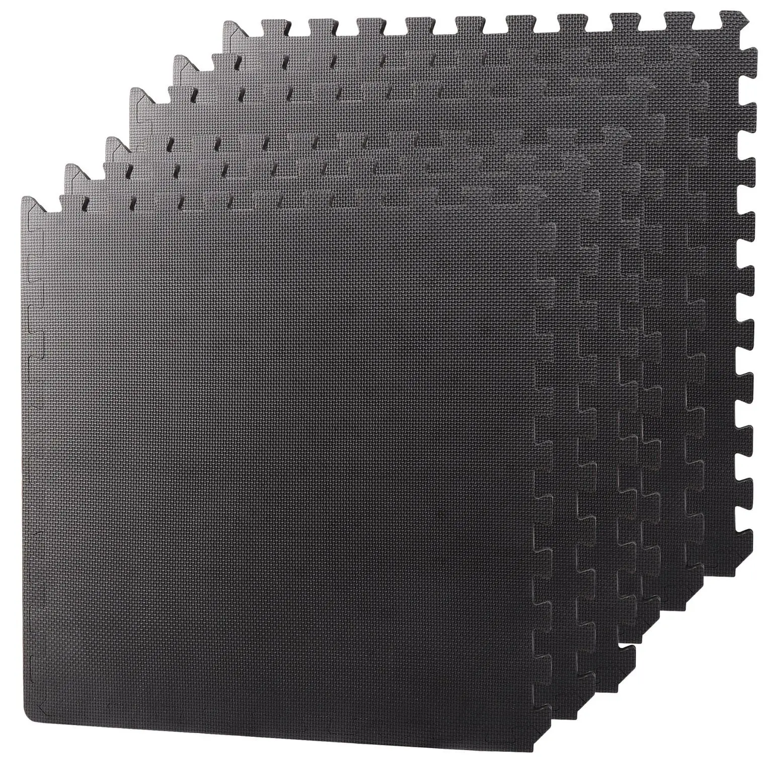 SuperDeal 6-Piece 24x24" EVA Foam Interlocking Exercise Flooring Mat, Black Home Gym Floor Mat, Elbow Support Cushion for Workout Training, Elbow Support Mat