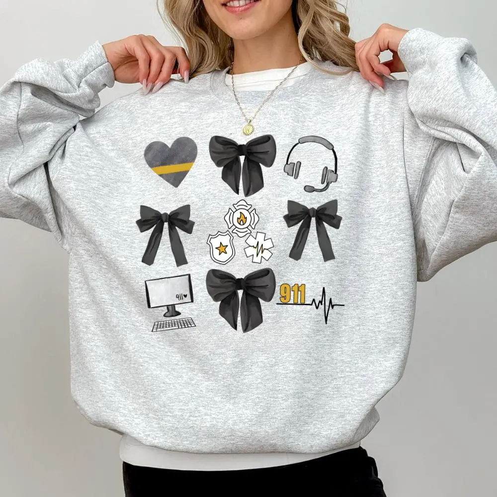 Dispatcher Bow Sweatshirt/Tshirt, 911 Sweatshirt, Emergency Crew Tee, Police Officer Clothing