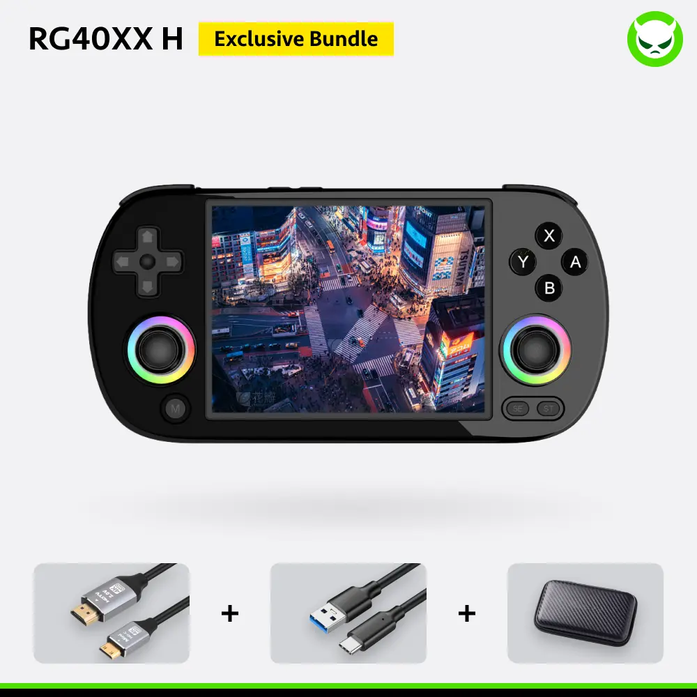 Anbernic RG40XX H【Buy 1 Get 1 4K HDMI Cable+1 Fancy Case+1 Type-C Cable】4.0 IPS Screen Linux 64-bit-H700 Quad-core ARM Cortex-A53 1.5GHz Frequency- core 3200mAh 5G WiFi Bluetooth Ready to Use