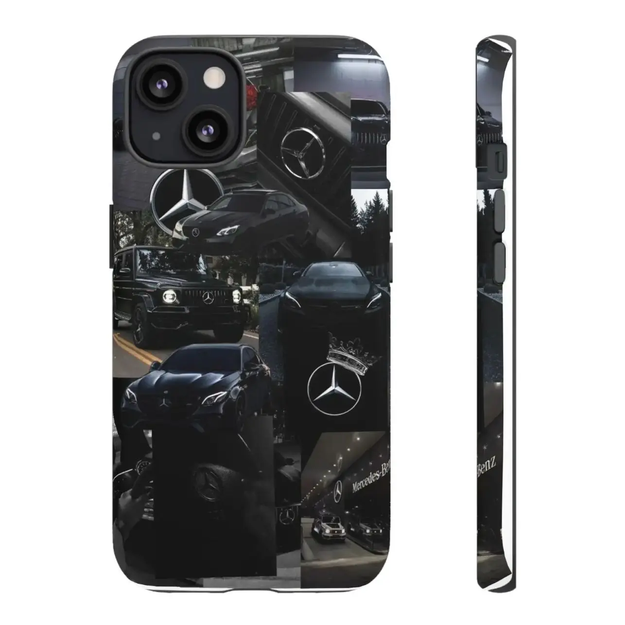 Mercedes Collage Themed Premium Matte TPU Casing - Shockproof Protector, Anti-Drop Protection for iPhone 11-17 Pro Series & Samsung S23-25 Phones | Mobile Accessories, Printed Handheld Cover