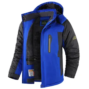 Men's Ski Snow Jacket Waterproof Insulated Fleece Lined Outdoor Mountain Hooded Winter Sports Breathable Coat Large Size Tall Men's Clothing versatile jacket