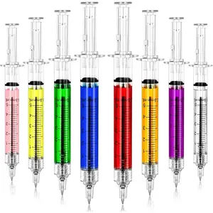 24Pcs Syringe Pen, Multi-Color Retractable Fun Nurses Week Gifts Bulk, Black Ink Novelty Pens Set, Nurse Accessories for Work and Nursing School Supplies, Imaginary Doctor Play Cool Gifts for Nurses