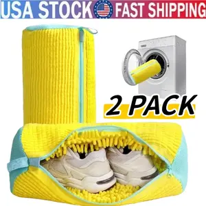 2PACK Shoe Washing Machine Bag Laundry Shoe Bag for Washer and Dryer Reusable  Shoe Cleaning Bags for Sneakers 360° Deep Cleaning Machine for All Shoes Types With Self-locking Zipper2