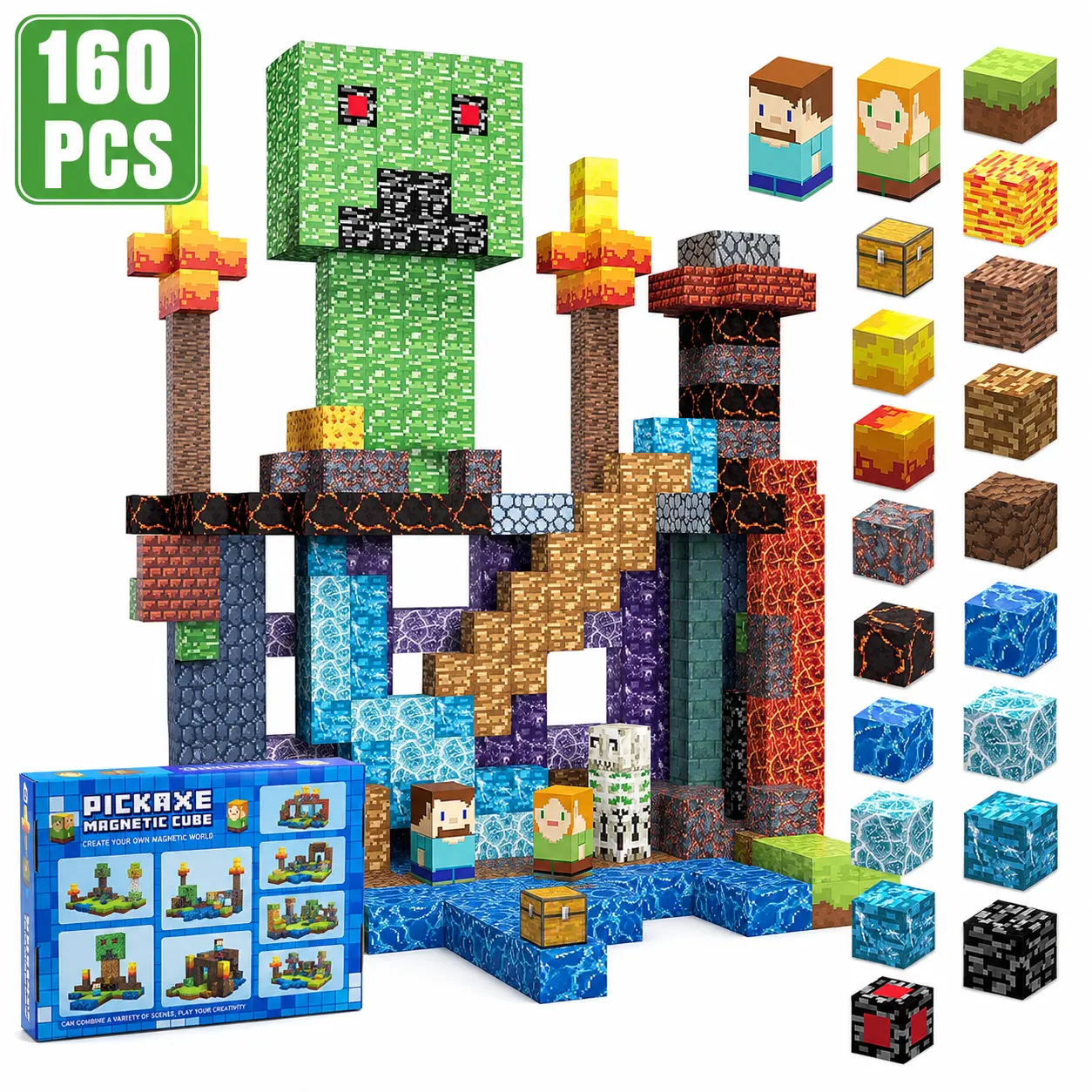 AIDYVOI 160PCS/213PCS Magnetic Building Blocks for Kids 3+, 3D Magnet Cube STEM Building Toy Gift for Boys Girls