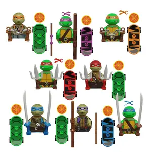 Turtle Movie Ninja Mini Action Figures Bricks Leo Raph Don Weapons Assemble Building Blocks MOC DIY Toys for Children popular