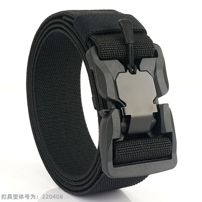 Fashionable Magnetic Buckle Woven Nylon Belt for Casual Wear,Closure for Neutral Outfits