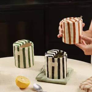 European Vintage Hand-painted Glazed Ceramic Mug, Home Coffee Cup for Office and Afternoon Tea, Heat Resistant, Non-Slip, Dual-Layer Design porcelain