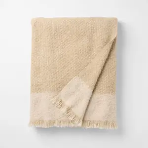 50"x60" Tonal Woven Boucle Throw Blanket Cream - Threshold designed with Studio McGee 50"x60" Tonal Woven Boucle Throw Blanket Cream - Threshold designed with Studio McGee