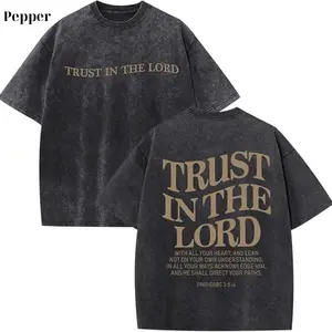 Mens Christian Shirts God Faith Jesus Religious Tshirts Trust in The Lord Bible Verse Tees Acid Wash Tops -  Cotton Crewneck Shortsleeve Casual Streetwear Top - Womenswear, Menswear S-3XL