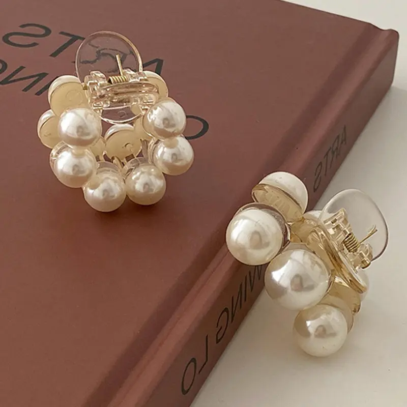 Minimalist Temperament Faux Pearl Decorated Hair Claw (2pcs/set), Elegant Exquisite Hair Claw, Fashionable Hair Accessories for Women & Girls, Hair Clip, Hairpin, Hairclips, Hair Claws Set
