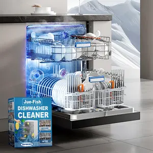 Dishwasher Cleaner Tablets 20 Pieces Gentle Household Formula Odor Control Grease Grime and Food Residue Removal for Kitchen Appliance Cleaning