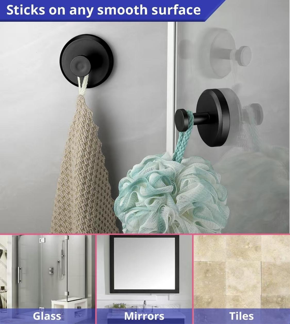 Suction Cup Hooks  Gadgets Kitchen home essentials  suction Hooks bathroom accessories Waterproof Reuseable for Shower Bathroom Towel Hooks Shower Hooks Holders Shower Hooks Hanging Towels Loofah Robe