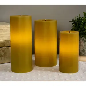 Bethlehem Lights S/3 Tall Fiber Optic Flameless Pillars
