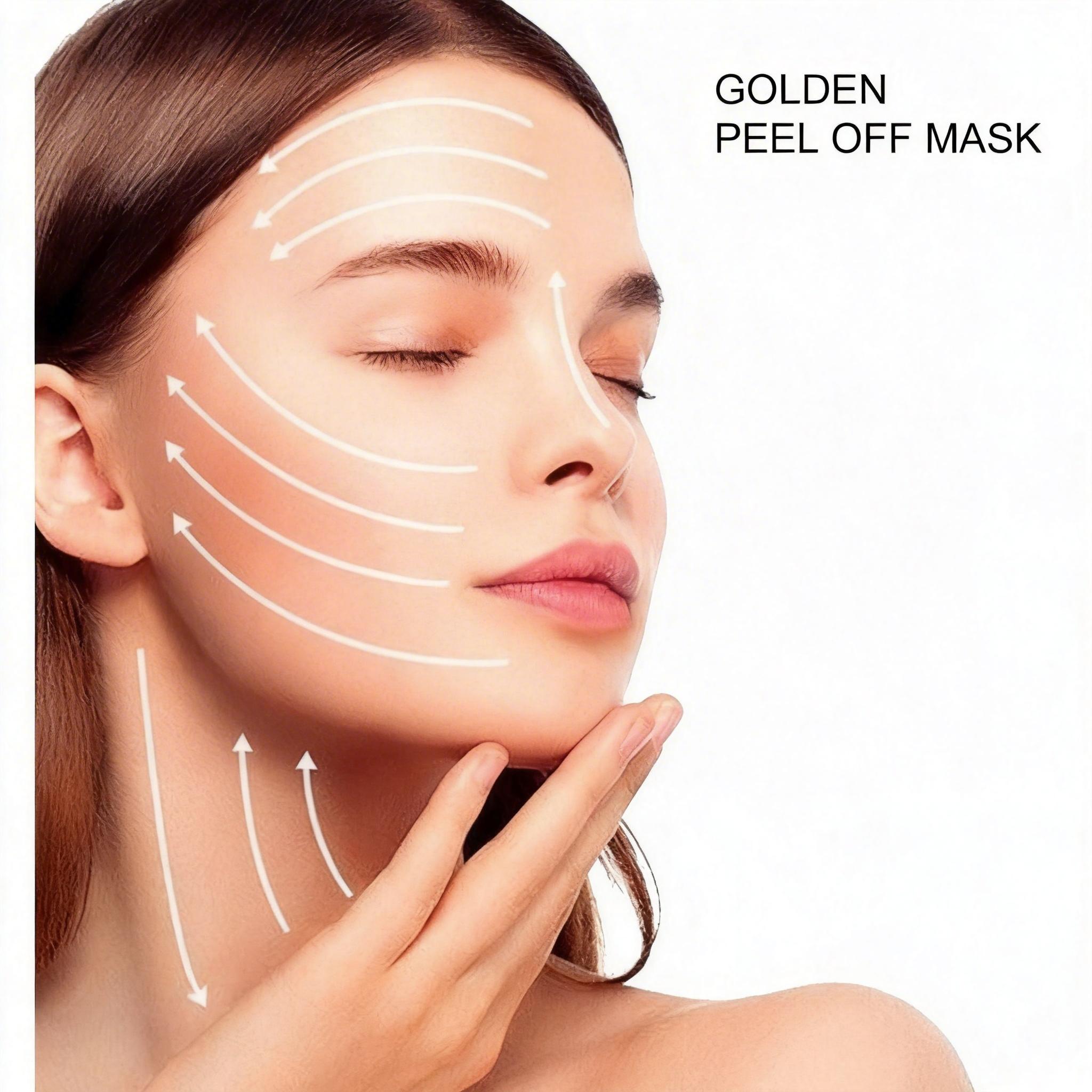 WEST MONTH Golden Peel Off Mask, Gold & Collagen Luxury Blackhead Remover, Sucks Out Dirt Shrinks Pores, Brightens Skin Evens Tone, Aloe Soothing Gentle Formula for All Skin Radiant Sensitive