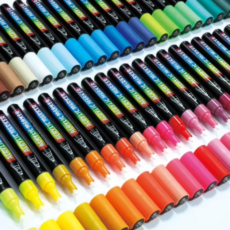 Guan Nan 1100 Acrylic Paint Markers Set, 48 Colors Hand Drawn Anime DIY Clothes T-Shirt Painting Shoes Glass Journal Color Pens