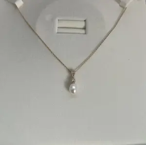 NC043-Classic Series, S925 Tear Drop Freshwater Pearl Necklace – Elegant Accessory for Any Occasion