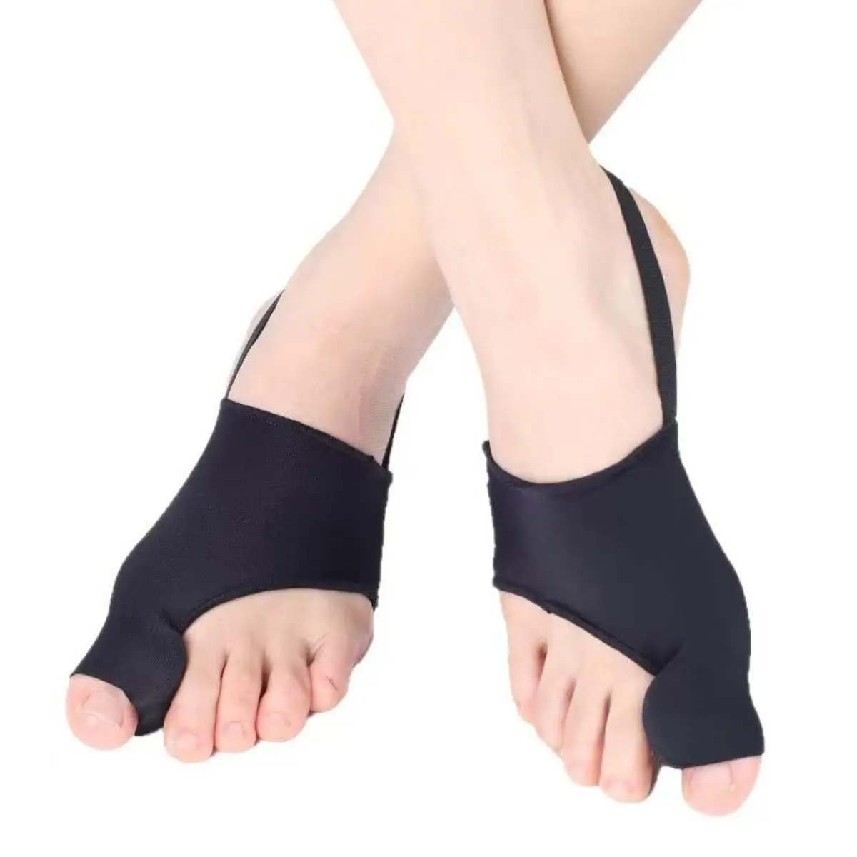 ‌1 Pair Toe Separator for Hallux Valgus Bunion Pain Relief Orthotics Big Toe Straightener Splint Comfortable Adjustable‌ Black Correction Silicone Foot Callus Remover