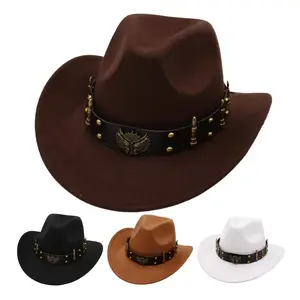 Western Cowboy Cowgirl Hat, Western Bullet Strap, Men Women Wide Brim
