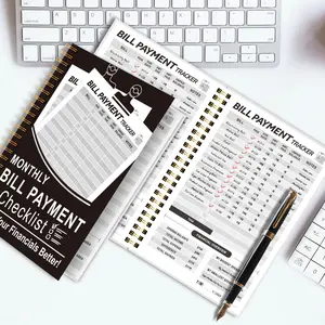Monthly Bill Tracker Notebook with Stickers, Budget Planner, Income Expense Management, Financial Tracking, Family Expenses Organizer, Spiral Bound Planner