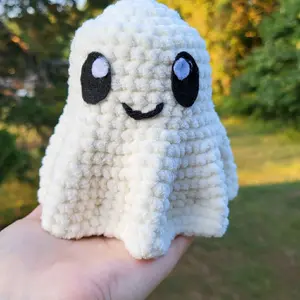 Hand-Crocheted Wavy Ghost Plushie