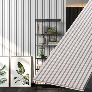 Double White Acoustic Wall Panels, Soundproofing Wood Paneling - 94" x 24"