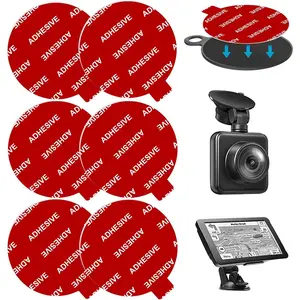 Sticky Adhesive Replacement for Windshield Camera Holder, 6pcs 2.76"(70mm) VHB Circle Double-Sided Adhesive Tapes for Dashboard Suction Cup Mount, Mounting Disk Pads, Dash Cam/GPS/Sucker Holder