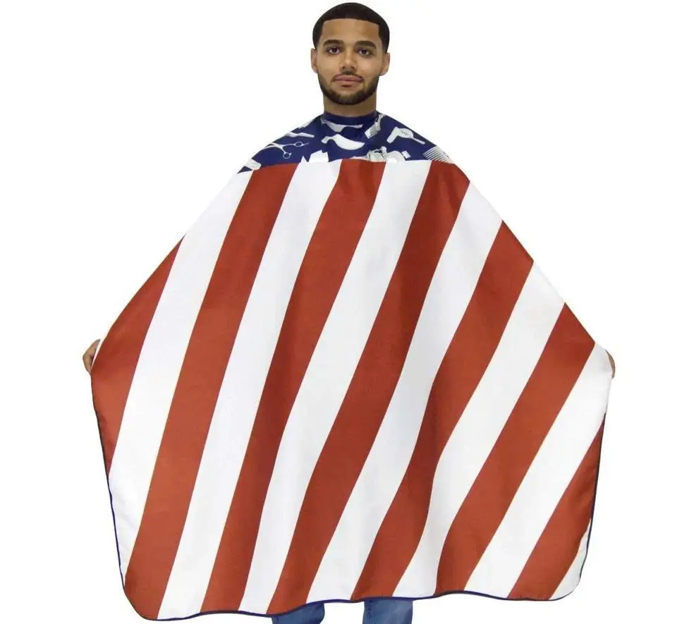 National Flag Barber Haircut Cape, Full-Coverage Salon Cutting Cover with Puerto Rico and Mexico Print Options, Reusable Hairdressing Gown for Barbers, Stylists and Home Groom