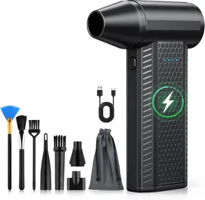 Compressed Air Duster Kit-Blower-Pc Duster Electric-130000Rpm- Replace Compressed Air Can-Keyboard Clean-Car Mini Snow Blowers-Car Dryer Air Blower-Jet Fan-No Air Canned Dusters for Cleaning FOURQ