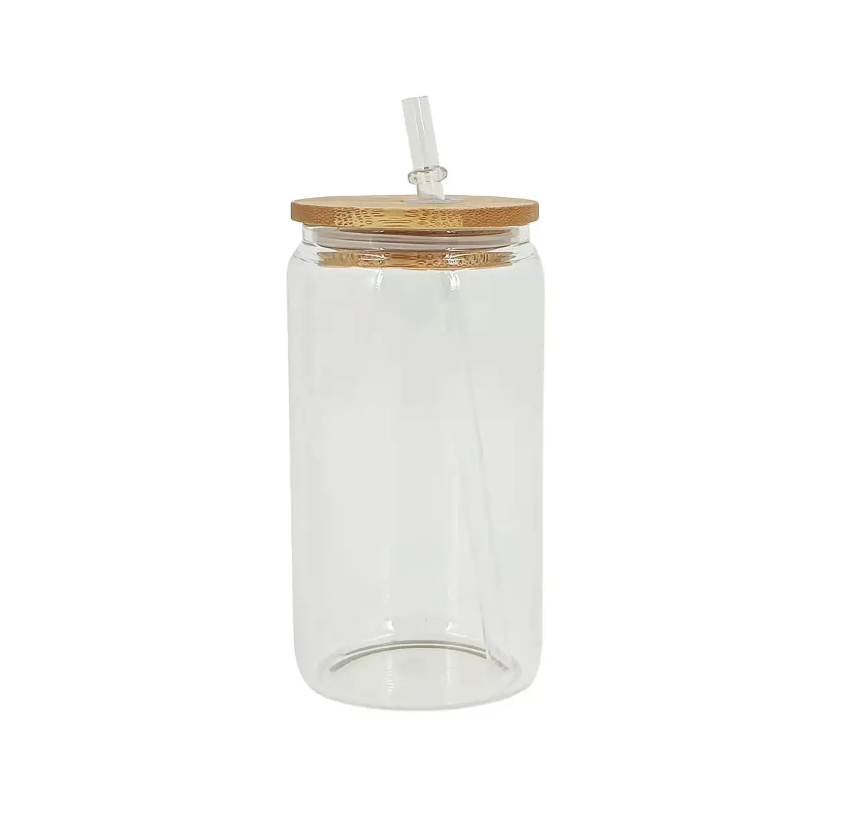 Glass Can 16oz Sublimation Drinkware with Cork Lid and Straw for Versatile Use