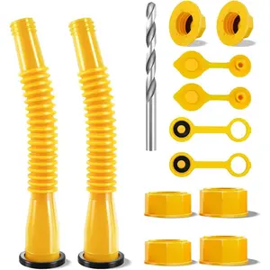 Gas Can Spout Replacement, Anti-Spill Gas Can Nozzle Replacement, 2-Kit Gas Can Spouts No Leaky, Upgraded Replacement Gas Can Spout with Flexible Nozzle, Gas Can Vent, Fit for Most 1/2/5/10 Gal Can Kitchen Oil