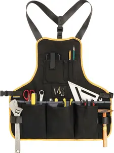 Work Tool Apron for Men and Women, Torso Length with 21 Tool Pockets, Durable Canvas Apron,