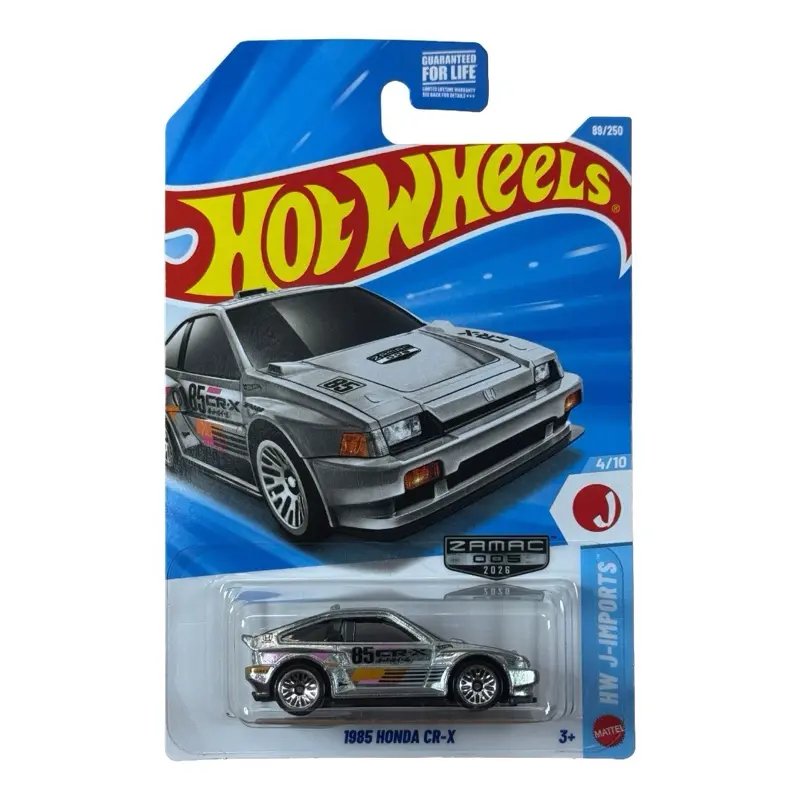 Hot Wheels mainline 1985 Honda CR-X silver ZAMAC HW J-Imports 4/10