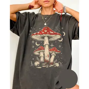 Comfort Colors Retro Celestial Mushroom T-shirt Boho Trendy Tee Sarcastic Mushroom Lover Gift Tee Botanic Garden Lover Gift Idea
