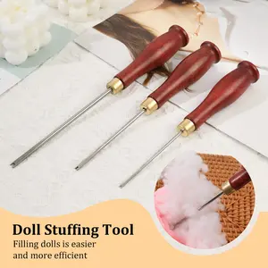 Wooden Handle Stuffing Tool for Amigurumi - Ergonomic Doll Stuffer for Plush Toys & Crochet Projects