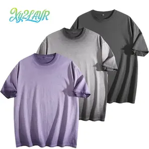 Xy2LAYR Heavyweight Acid Wash Gym Tee S-3XL 100% Cotton Vintage T-Shirt Retro Oversized Pump Cover Breathable Summer Streetwear 1/3-Pack  Menswear Top
