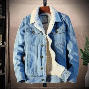 2025 Christmas Gifts Winter Jean Jackets Men Warm Denim Coats Fashion Cowboy Outerwear Men Liner Thicker Fleece Denim Jacket Black