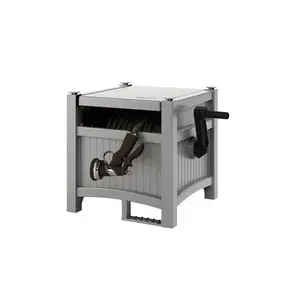 Suncast  100 ft. Gray Free Standing Hideaway Hose Reel, Gray