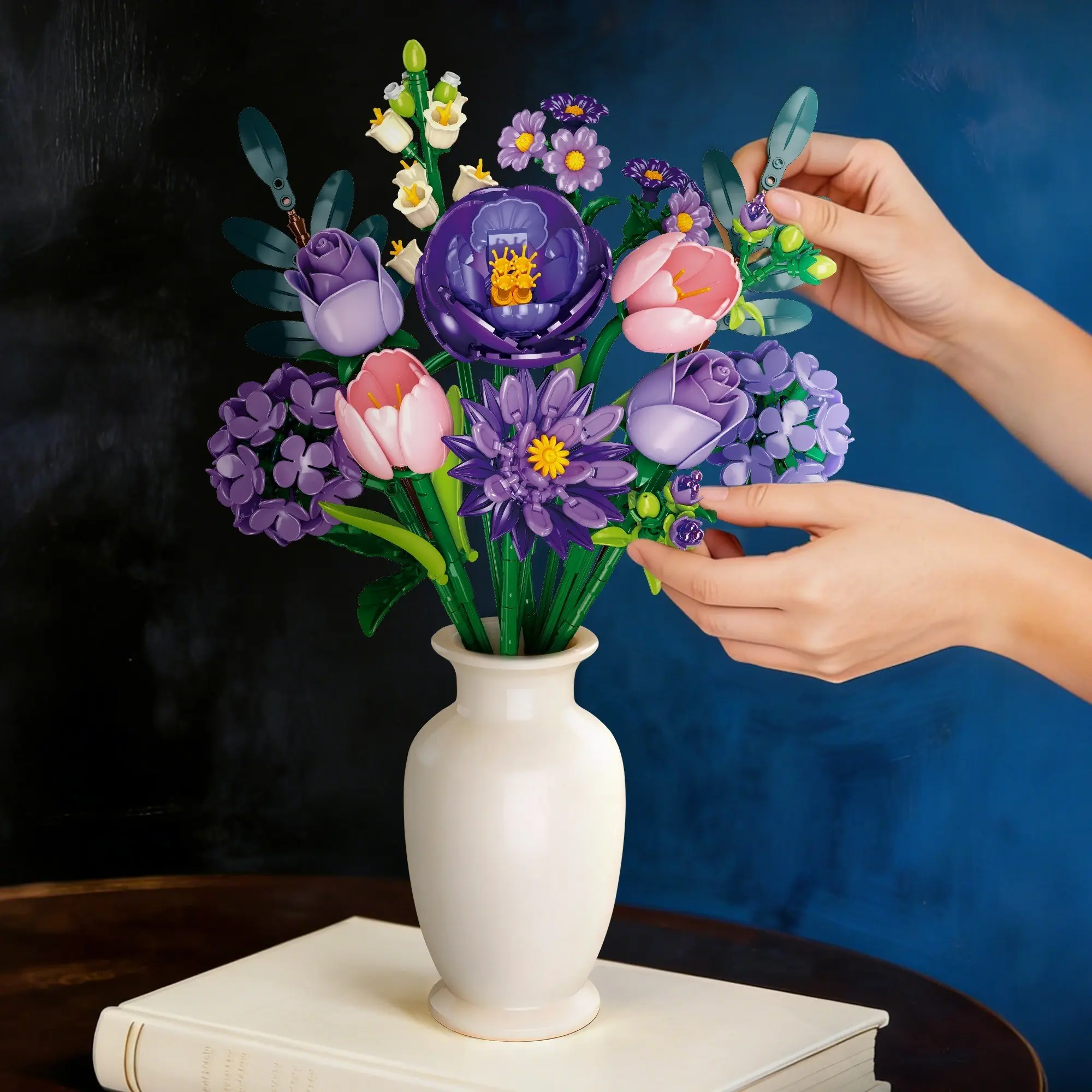 624pcs Eternal Flower Bouquet Assembly Decor, Faux Rose Bouquet, Never Fade Floral Branches, DIY Birthday Gift Toy for Girls, Home Decoration, Diy Fake Flowers, Artificial Flower Plant, Artificial Flowers Set